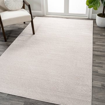 Haze Solid Low-pile Area Rug Ivory